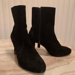 Black Suede Stuart Weitzman Ankle Booties